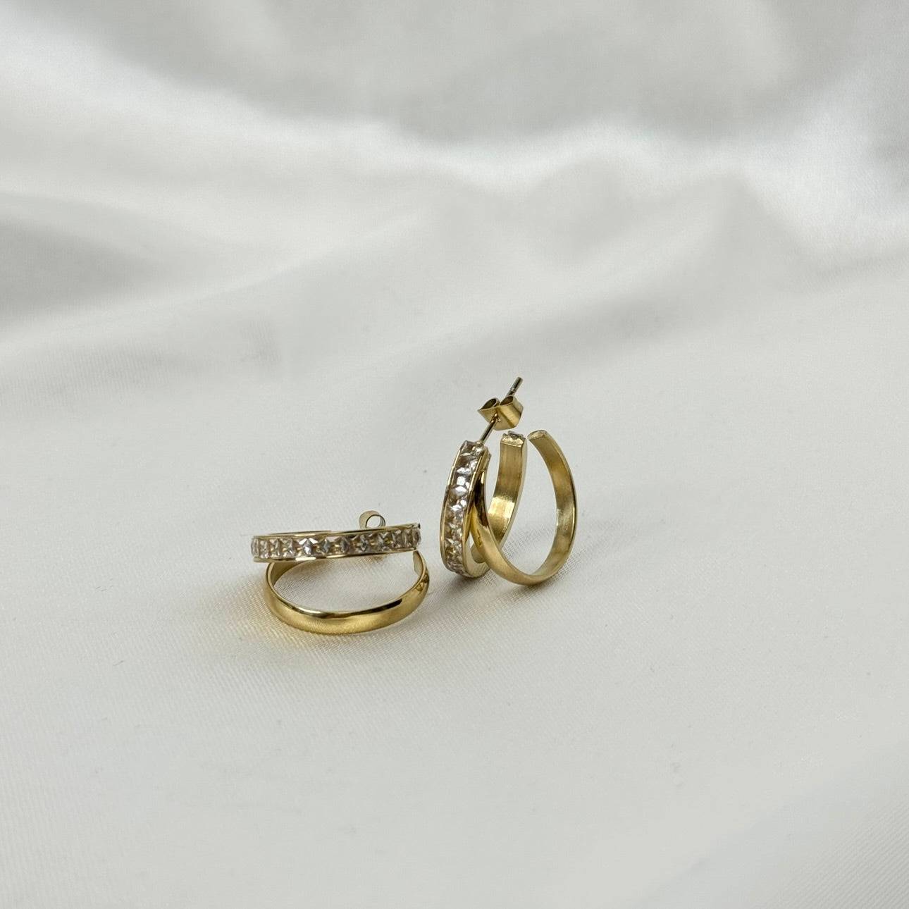 Double Hoop Diamond Earring